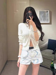 เสื้อคาร์ดิแกนถักไหมพรมแขนยาวเนื้อผ้า 25 เกรน รุ่น Gao Ding <span class=keywords><strong>Nan</strong></span> You Xiao Xiang Feng Double C Summer ป้องกันแสงแดด สไตล์ลำลอง - Product Image 5