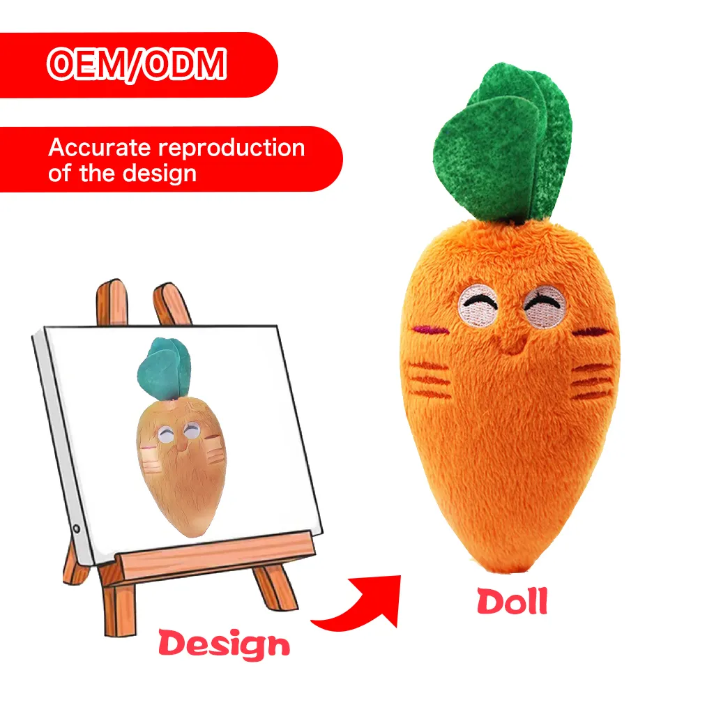 Chaud confortable enfants pas cher jouet carotte forme créatif dessin animé conception oreillers en peluche