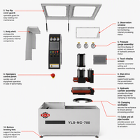 Sierra de corte automática sin cola YLS-NC-750 de aluminio de 750 mm con servo para fábrica de procesamiento de perfiles grandes de ventanas y puertas