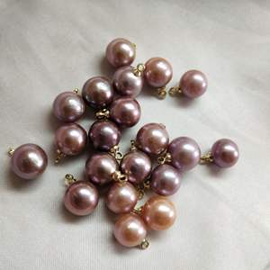 Perles d'eau douce rondes roses de 8-9 mm, perles naturelles faites à la main, perles en vrac pour bijoux DIY - Product Image 4