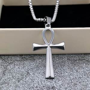 Ankh <b>Cross</b> Stainless Steel Pendant Necklace Unisex Gift Jewelry Fashion Accessory - Product Image 3