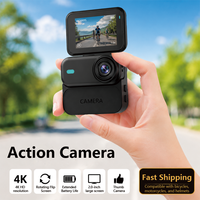 Mini caméra d'action 4K avec prise en charge de carte TF 128 Go et écran rotatif pour sports, voyages, vlogs et vidéos quotidiennes