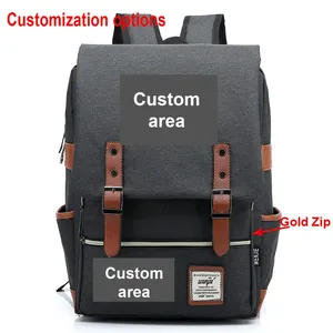 Customized Printed School <b>Backpack</b> DIY Your Photo Logo for Men Women Boy Girl Students <b>Canvas</b> Promotion Business Gift Schhoolbag - Product Image 5