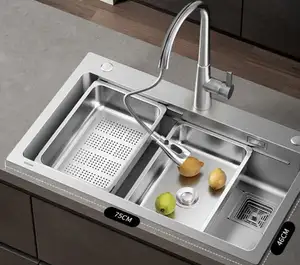 أحواض مطبخ مزدوجة من الفولاذ المقاوم للصدأ لغسيل الملابس من مصنع لوسا AL-001، أحواض مطبخ من الفولاذ