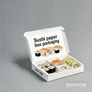 Caja de Embalaje de Papel Desechable y Reciclable de Grado Alimenticio, Económica, <span class=keywords><strong>para</strong></span> Sushi, Galletas, Donuts, Chocolate, Pan, con Acabado Brillante - Product Image 1