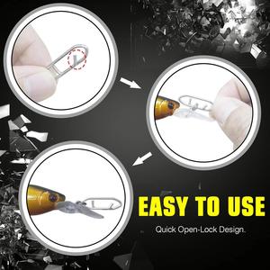 Haute résistance pêche Snap eau salée connecteur inoxydable boutons-pression émerillons attirail acier puissance pêche Clip <span class=keywords><strong>leurre</strong></span> changement rapide - Product Image 6