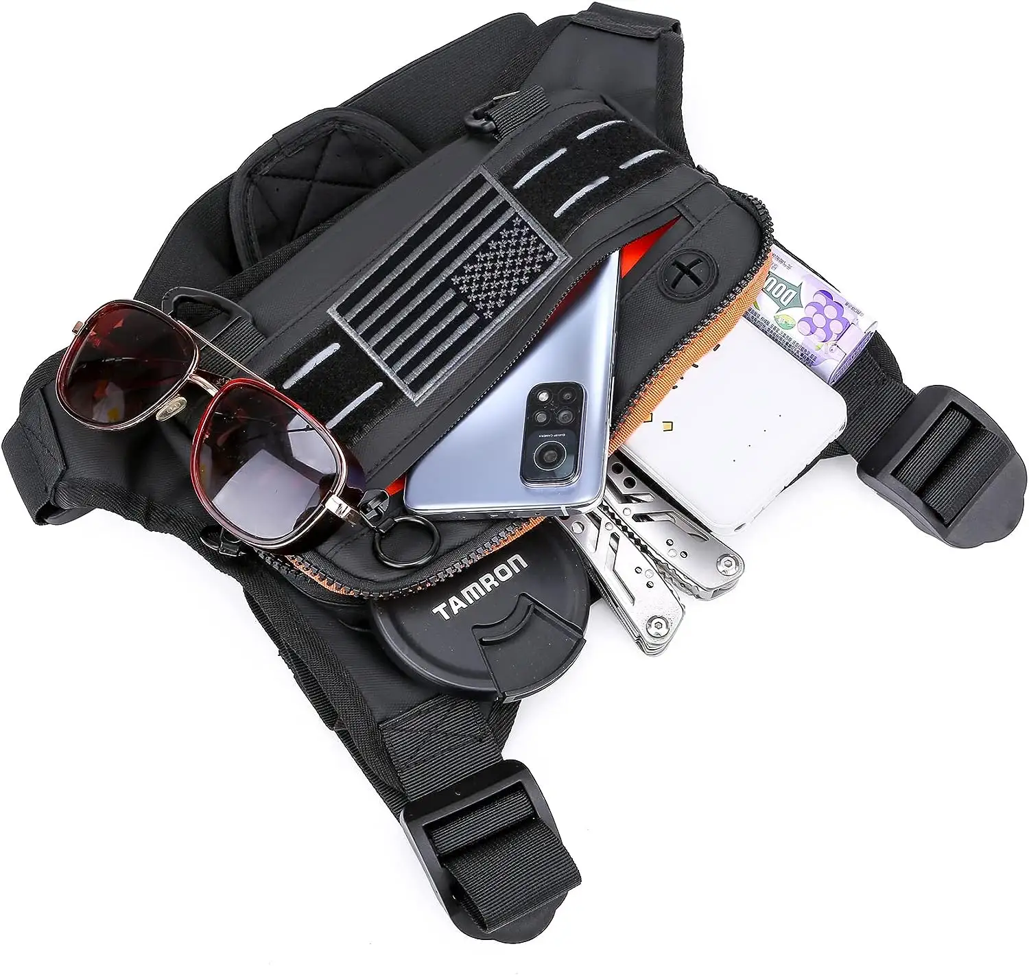 Sports Peito Bag For Men Resistente à água Leve Frente Correndo Vest Bag Com Built-In Phone Holder