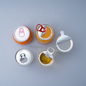 Trong suốt bán buôn 400ml Rỗng nhựa uống chai với logo Pet lon dùng một lần cho nước trái cây và cà phê với Dễ dàng kết thúc mở - Product Image 4