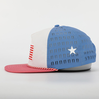 Patchs personnalisés en PVC, 5 panneaux perforés par découpe au Laser, chapeau de course, Logo, à bec plat, casquette en Nylon