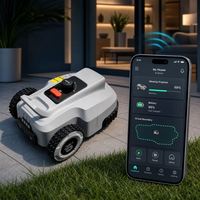 Tondeuse robot RTK sans fil 500m² avec vision 3D et évitement d'obstacles par IA, contrôle par application, 22 °   Résistant à l'inclinaison et étanche IPX6