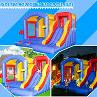 Maison combinée gonflable de rebond de qualité commerciale de 15 pieds Château plein d'entrain gonflable en PVC 100% avec toboggan, piscine à balles pour enfants