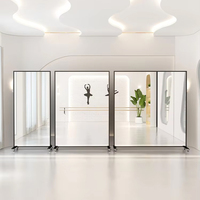 Miroir de danse portable et mobile sur roulettes pour la maison, la salle de sport, le studio de fitness, miroir sur pied grand format HD personnalisable