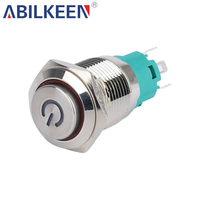 Interrupteur à bouton-poussoir en métal étanche 12V 24V 220V Momentané / à verrouillage pour tableau électrique et système de contrôle