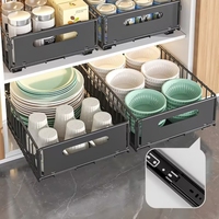 Petit support organisateur sous évier multi-usages coulissant armoire panier organisateur tiroir pour la maison cuisine étagère à épices organisateur