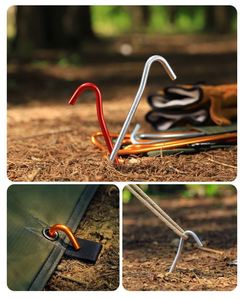 Estacas para tiendas de campaña, para exteriores, ligeras, de alta resistencia, de aleación de aluminio, gancho para toldo, 18*3CM, estructura de cartucho, 15G, 1 año de garantía - Product Image 3