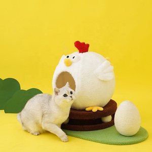 Moderno pollo gato escalada árbol invierno gato rasguño poste madera maciza pollito Cluck gato árbol - Product Image 2