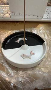 Plato de cerámica de pez Palo santo, placa de leña <span class=keywords><strong>peruana</strong></span>, soporte base, bandeja contenedora para bendición, relajación, meditación - Product Image 2