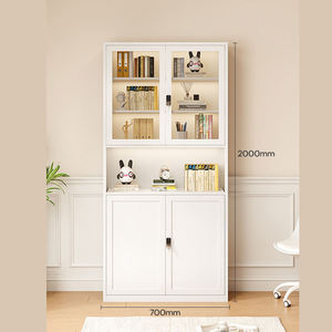 Estantería de acero abierta, puerta <span class=keywords><strong>blanca</strong></span> de doble acristalamiento, de suelo a techo, almacenamiento hueco, ignífugo, impermeable y a prueba de herrumbre para dormitorio - Product Image 6