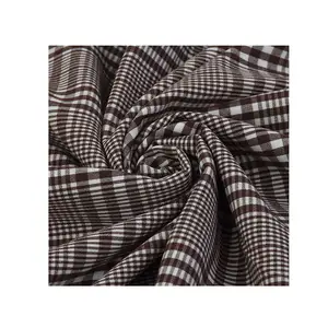 Gros stock en mélange de rayonne polyester extensible 4 voies tissu teint en fil pour l'industrie du vêtement bricolage tissu