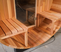 Luxuriöse Panorama-Fass-Sauna aus Massivholz für den Außenbereich, Anpassbare Saunakabine für 4-6 Personen, Heim-Spa & Garten