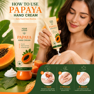 ODM/OEM ครีมบำรุงมือจากธรรมชาติ บำรุงผิวให้ชุ่มชื้น เรียบเนียน สำหรับผิวแห้งหยาบกร้าน สารสกัดจากพืช เชียบัตเตอร์ บำรุงผิวแห้ง ครีมบำรุงมือมะละกอ - Product Image 3