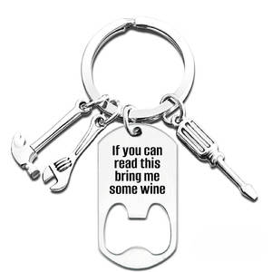 Regalos transfronterizos del Día del Padre de Qinbai: abrebotellas grabado múltiple, accesorios de herramientas para papá, llaveros de acero inoxidable - Product Image 4