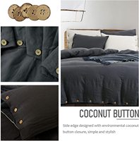 Housse de couette en lin français délavé à la pierre King Size 100% 1 housse de couette et 2 taies d'oreiller ensemble de housse de couette en lin