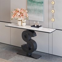 Console moderne de luxe léger en quartz avec support multifonctionnel pour entrée, couloir d'hôtel, design long et étroit