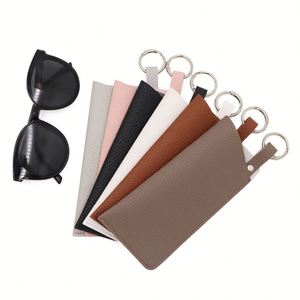 Eyeglass <b>Case</b> Faux Leather Soft Holder Pocket <b>Cases</b> Slim Travel Pouch Portable <b>Glasses</b> With Keyring Sunglasses Storage Bag - Product Image 1