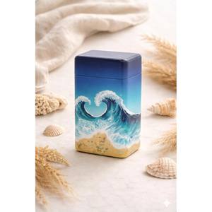 Urna Funeraria Rectangular de Madera y Resina Epoxi con Acabado Pulido a Precios Razonables para Uso en Funerales - Product Image 1