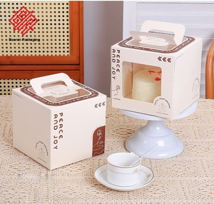Baoren 6 8 10 12 Inch Square Rigid Cake <b>Box</b> With Clear Window Handle <b>Box</b> For Cake Transparent Packaging for Cupcakes & <b>Desserts</b> - Product Image 3