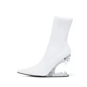 Tacchi con zeppa a forma di tigre alla moda personalizzati stivali corti a punta di scarpe firmate alla caviglia da donna - Product Image 2