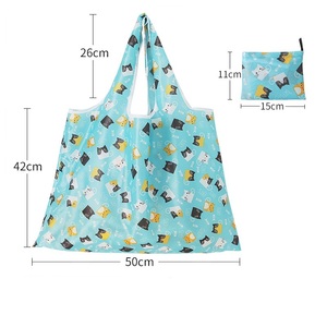 Sac à provisions pliable écologique en polyester Ripstop avec motif de dessin animé pour la promotion de l'épicerie du Vietnam Factory - Product Image 3