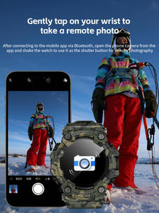 Montre intelligente de sport en plein air TFT pour répondre aux appels, boussole, lampe de poche, musique, bracelet TPU Android, IP68, GPS, moniteur de fréquence cardiaque - Product Image 6