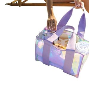 Vente en gros Grand fourre-tout à provisions en PVC clair et chaud laser Sacs à main en PVC pour femmes Sacs à main à bandoulière pour femme Sac cadeau avec logo personnalisé Sac d'emballage - Product Image 3