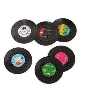 Vintage Mug Coaster Vinyl Not Easily Deformed Record Coaster <b>Silicone</b> Coaster Silica Gel Vinyl Placemat Insulation - Product Image 1