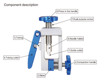 Outil manuel professionnel en alliage d'aluminium argenté et bleu pour l'installation de conduites de frein hydraulique de vélo, pince à aiguille et coupe-tuyau pour vélo