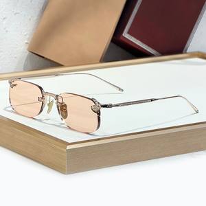 Occhiali da Sole Unisex <span class=keywords><strong>FONDA</strong></span> Senza Montatura, Stile Lusso Leggero Europeo-Americano, Fatti a Mano in Giappone, Protezione UV400, Moda da Viaggio - Product Image 4