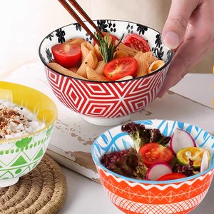 <span class=keywords><strong>2025</strong></span> <span class=keywords><strong>New</strong></span> đầy màu sắc tráng men bát gốm Bohemian phong cách thanh lịch thiết kế độc đáo nhà máy tùy chỉnh bán buôn Ramen bát - Product Image 6