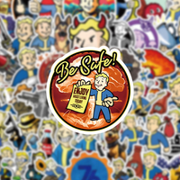 Lot de 50 autocollants FALLOUT pour films et jeux, décorations Vault Boy, pour tasses, bagages, carnets, papeterie, figurines d'anime FALLOUT