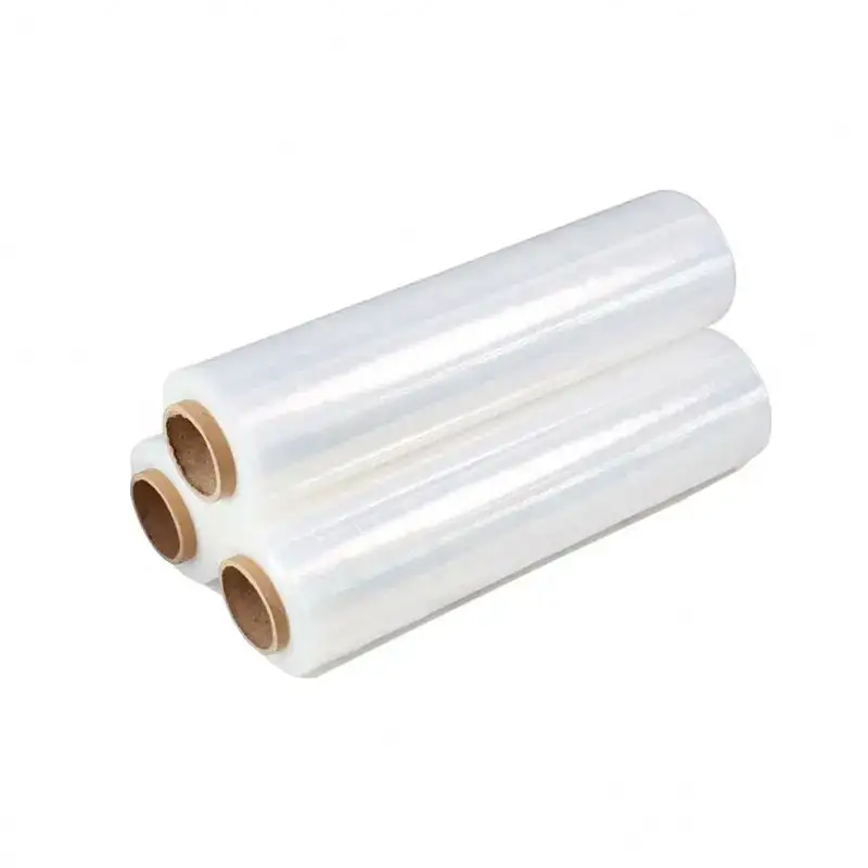 18 Mic Lldpe Wrapping Pallet Stretch Hood Film Packaging Shrink Film Wrap Roll Hand Clear Plastic Film Transparente Soft Casting