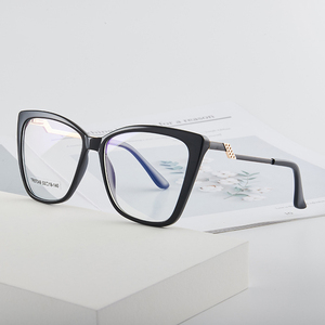 Monturas de gafas TR90 de ojo de gato único para mujer, gafas transparentes de gran tamaño a la moda para mujer, montura óptica, gafas 2024 - Product Image 2