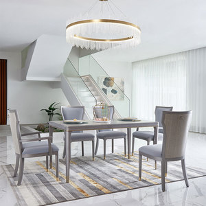 Ensemble de chaises de <span class=keywords><strong>salle</strong></span> à <span class=keywords><strong>manger</strong></span> élégantes et modernes en bois massif, siège rembourré épais, support dorsal ergonomique, finition en laiton et cuivre de luxe, meubles pour la maison - Product Image 3