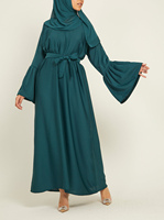 Offre Spéciale robe pull romantique femmes Turquoise tout solide guitare classique en mousseline de soie robe Abaya musulmane