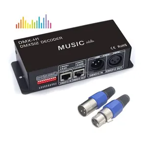 Music DMX512 Decoder Sync Music Rhythm DMX RGB Stage Lamp Decoder LED Controller 3CH 4A 8A 12V 24V