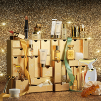 Calendrier de l'Avent de Luxe Réutilisable Auto-élevant pour Soins de la Peau et Maquillage, Coffret Cadeau Cosmétique, Design Matelassé Fil Doré, Forme Livre
