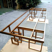 Table à manger carrée moderne en acier inoxydable avec plateau en marbre, design Hyundai personnalisé, avec chaise de canapé pour la maison, le restaurant, le bureau