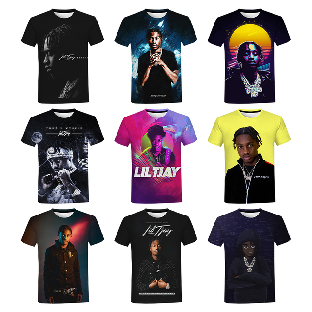 2023 Lil Tjay Printed T-Shirts for Men Hot American Rapper 3D Digital Printing Tshirt All Over Print Hip Hop Clothing T Shirt