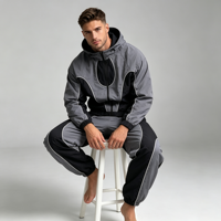 Ensemble de survêtement unisexe ample en polyester tissé respirant pour l'automne, avec logo personnalisé