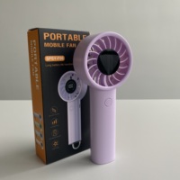 Ventilateur de poche rechargeable 5000 mAh, mini ventilateur portable avec affichage numérique et crochet pour les voyages, 100 vitesses, affichage numérique